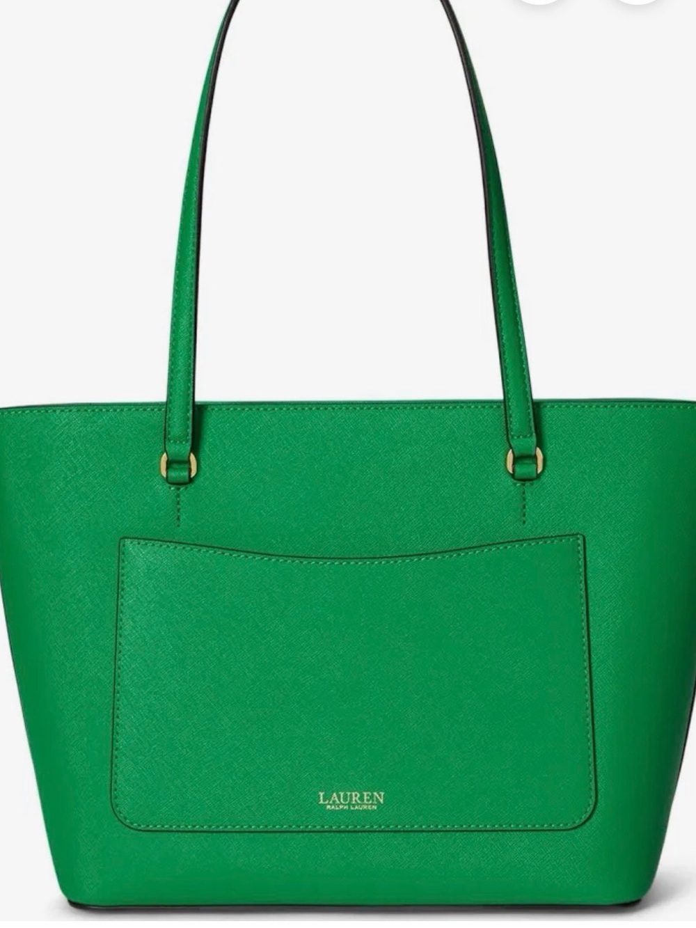 Ralph Lauren
Women's Green Karly Medium Crosshatch Leather Tote Bag